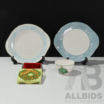 Pair of Lovely Royal Doulton English Translucent China Serving Platters - Reflection & Hampton Court, 23 x 26 cm (2) and More (4)