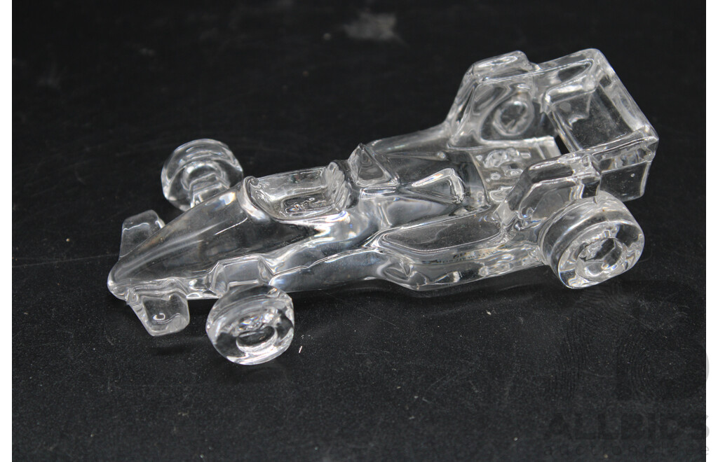 Ferrari F1 Race Car Crystal Glass Sculpture