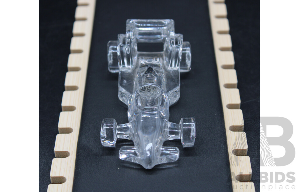 Ferrari F1 Race Car Crystal Glass Sculpture