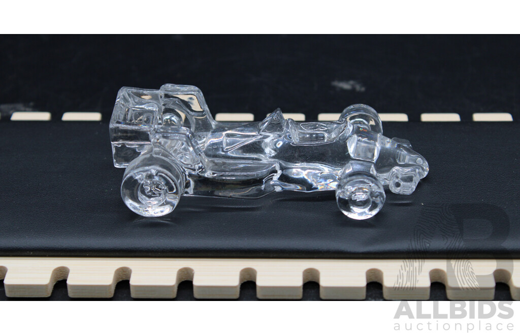 Ferrari F1 Race Car Crystal Glass Sculpture