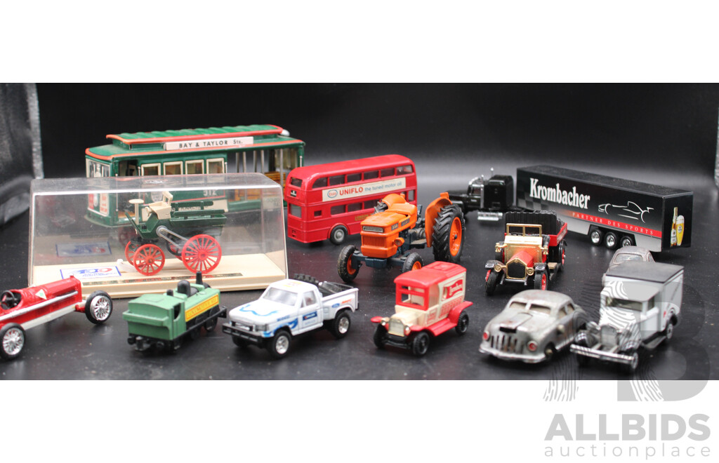 Collection of Cable Cars, Trucks, and Diecast Models