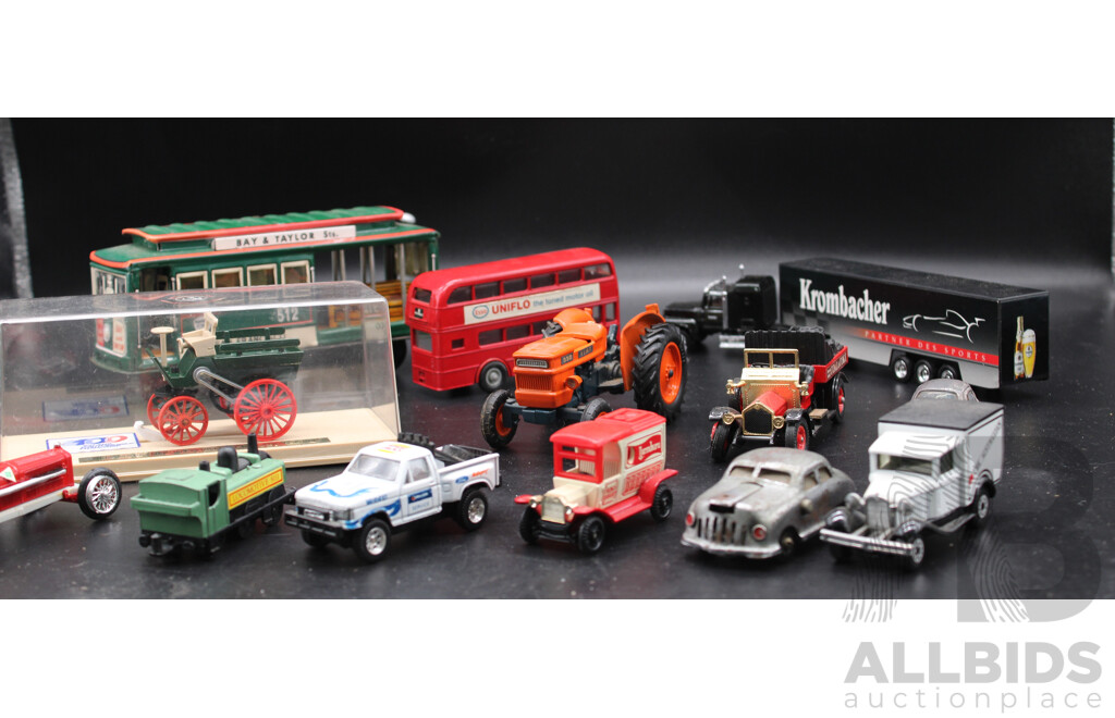 Collection of Cable Cars, Trucks, and Diecast Models