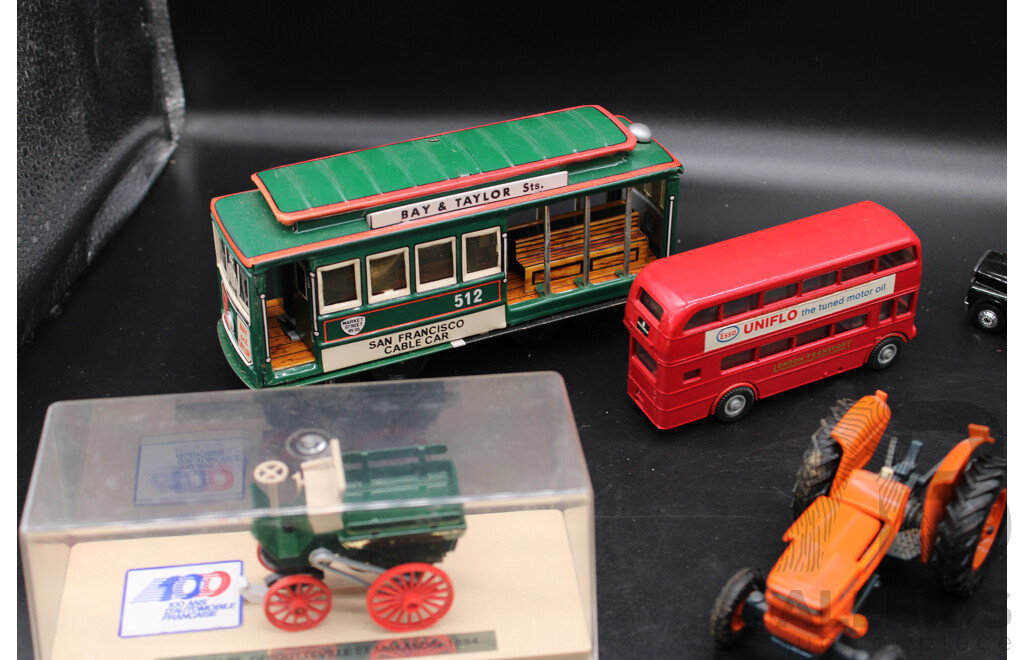 Collection of Cable Cars, Trucks, and Diecast Models