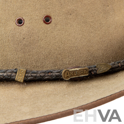 Retro Australian Akubra Cattleman Pure Felt Hat, Size 57