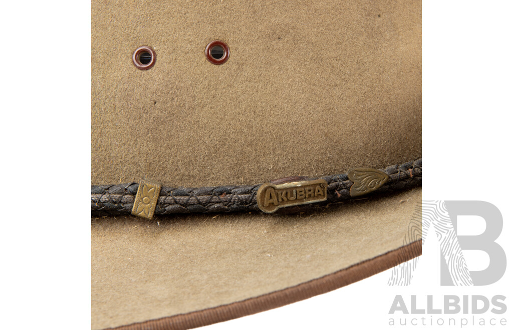 Retro Australian Akubra Cattleman Pure Felt Hat, Size 57