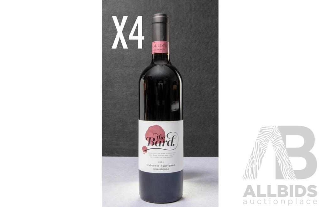 Lot of Four the Bard Coonawarra Cabernet Sauvignon, 2016