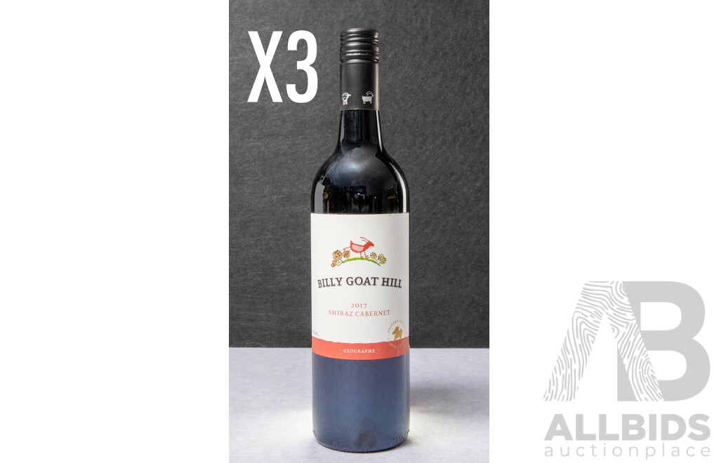 Lot of Three Billy Goat Hill Shiraz Cabernet, 2017