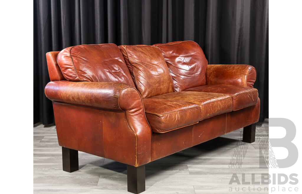Oversized Leather Two Seater Lounge by Moran