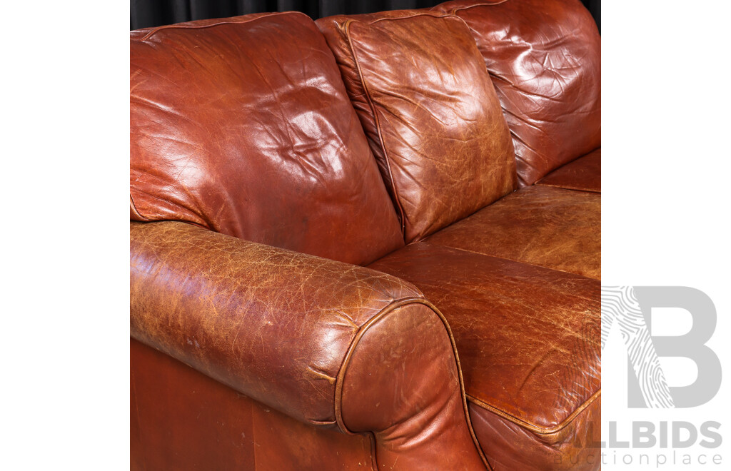 Oversized Leather Two Seater Lounge by Moran