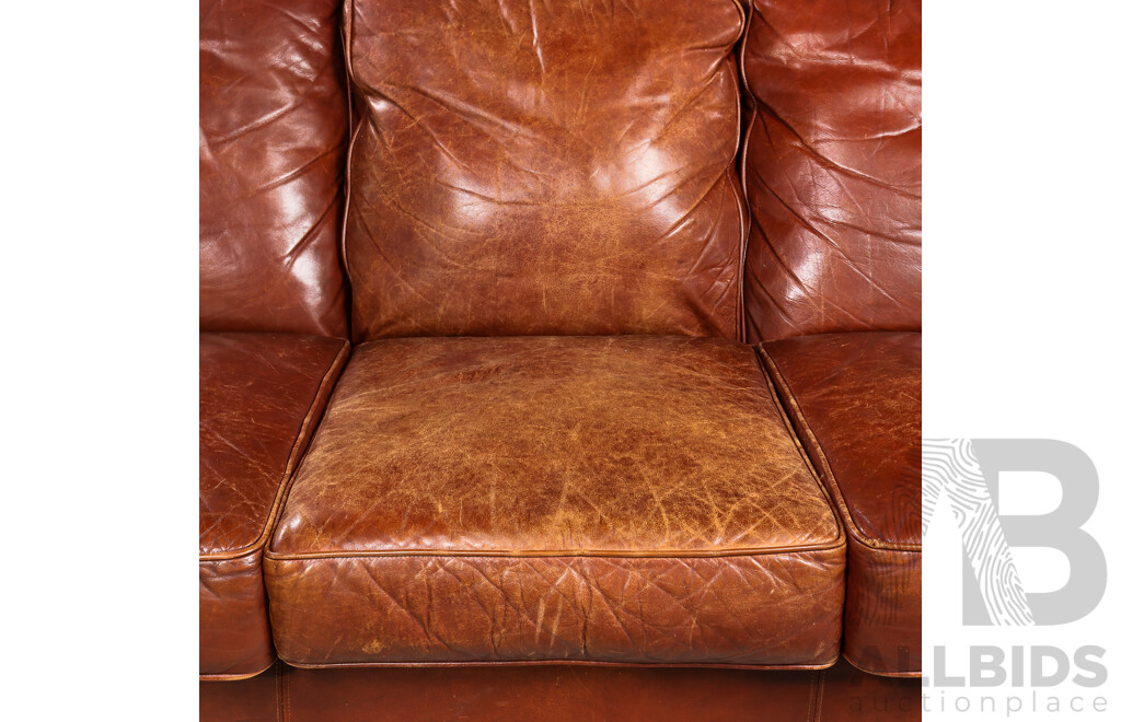 Oversized Leather Two Seater Lounge by Moran