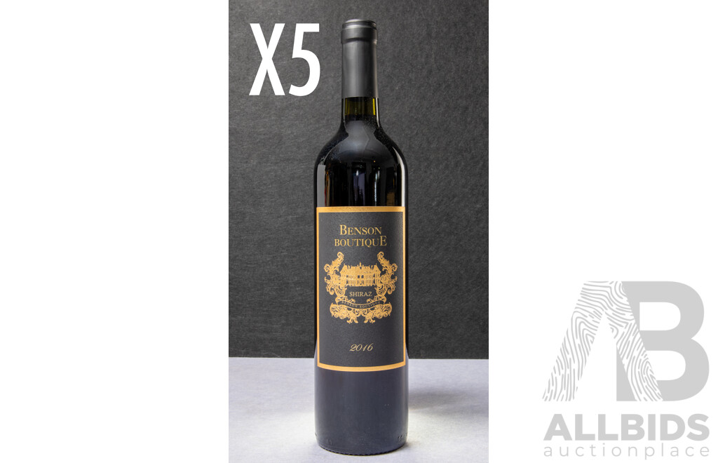 Lot of Five Benson Boutique Shiraz 2016