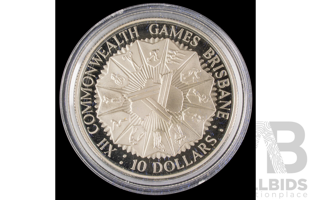 Australian 1982 $10 Sterling Silver PROOF Coin. Brisbane Commonwealth Games.