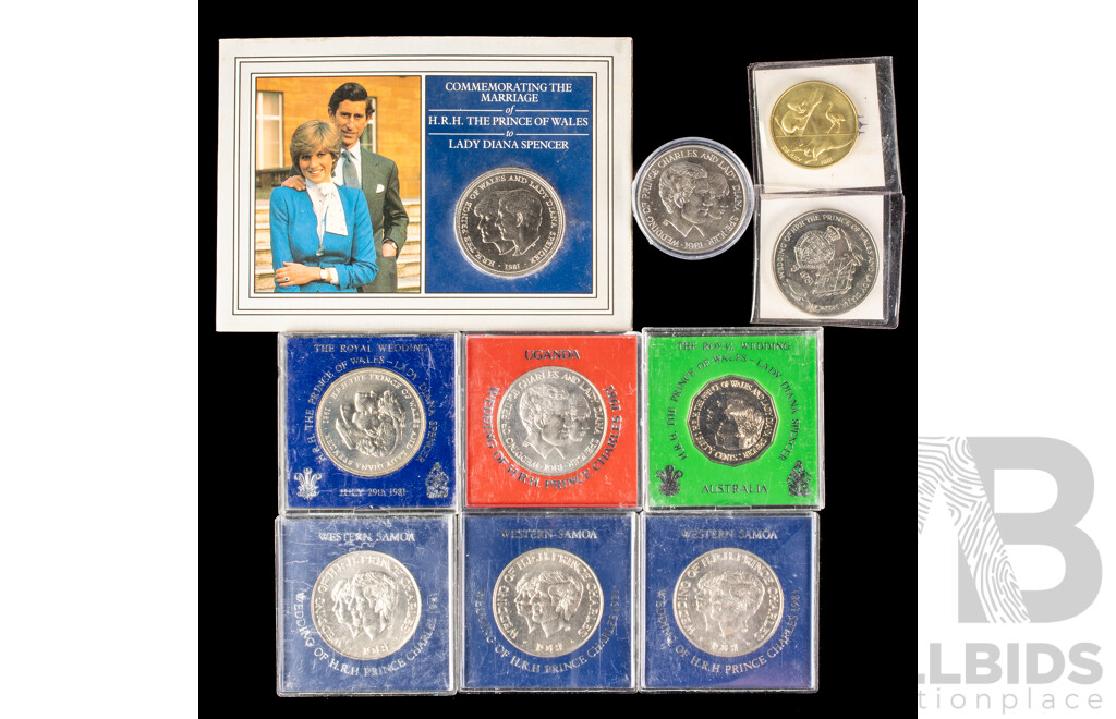 Australian 1981 Ten Different UK Crowns Royal Wedding.