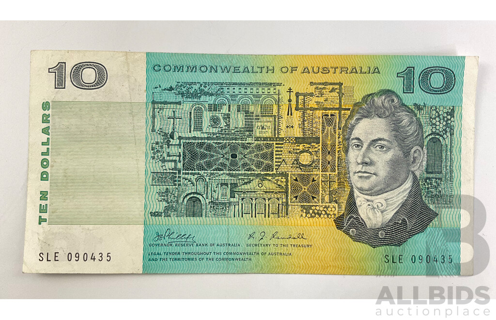 Australian 1968 Phillips Randall $10 Note R303 SLE090435.