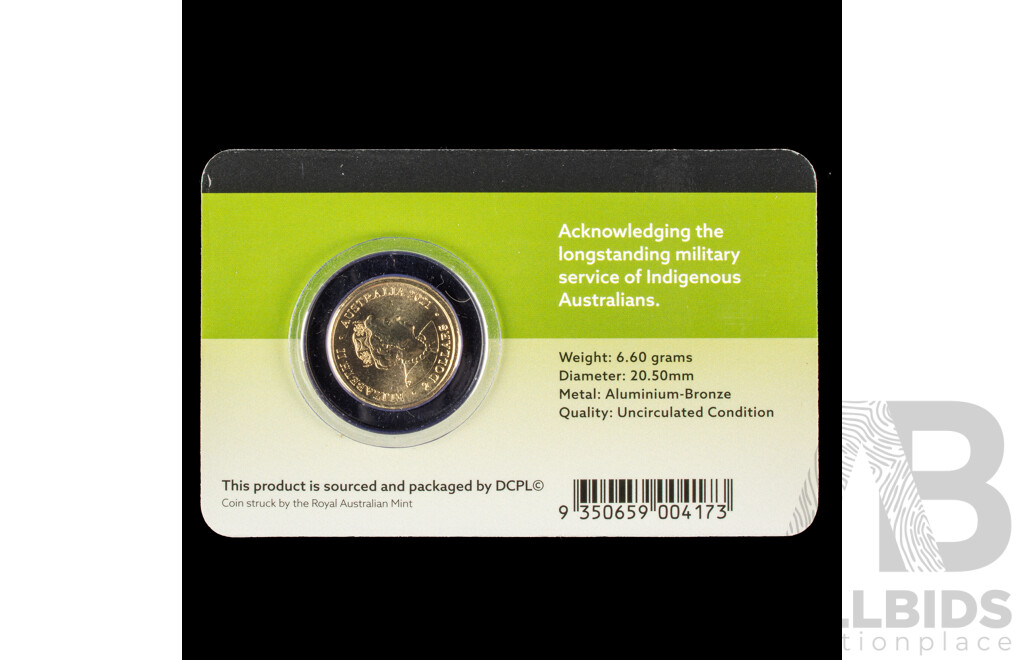 Australian 2021 $2 Coloured Coin, Indigenous Military Service.