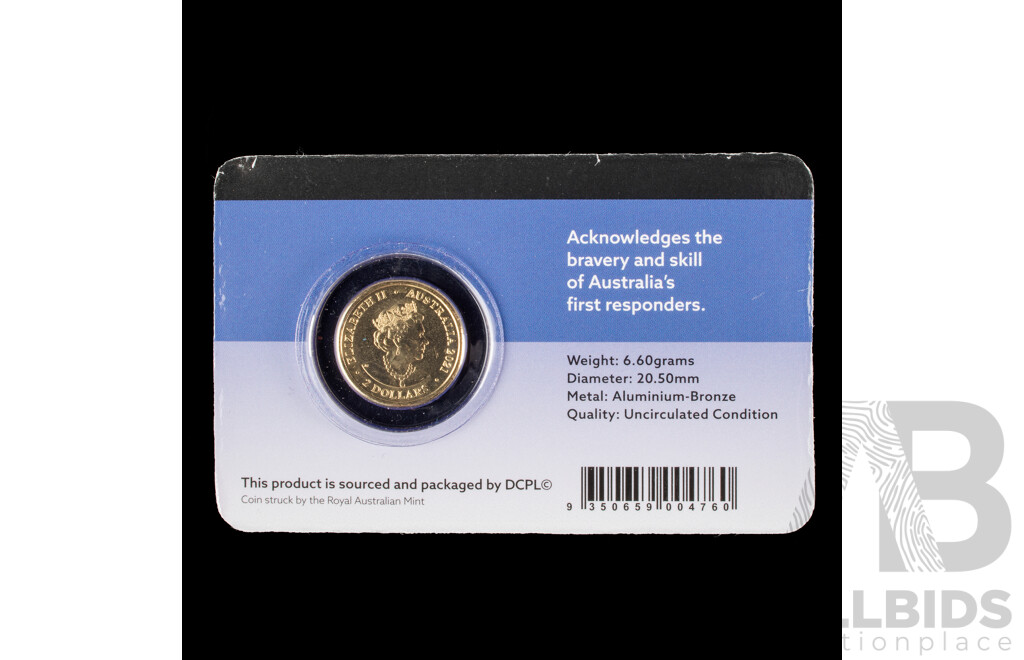 Australian 2021 $2 Coloured Coin, Australian Ambulance Services.