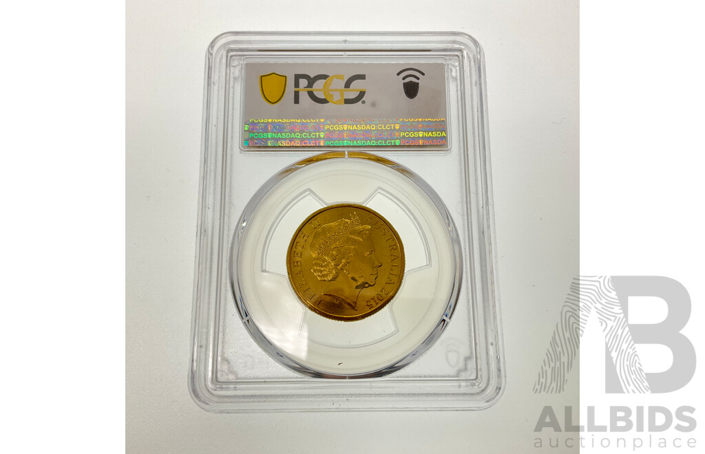 Australian 2015 $1 Coin. 100 Years of Anzac PCGS Graded Choice UNC