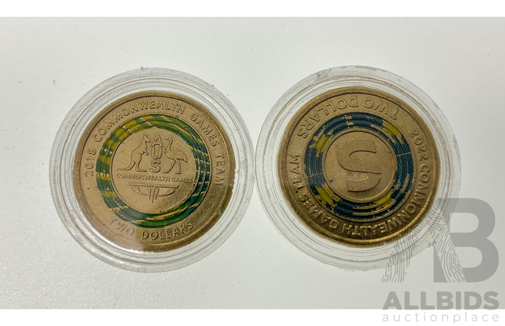 Australian 2018 2022 $2 Coins. Commonwealth Games.