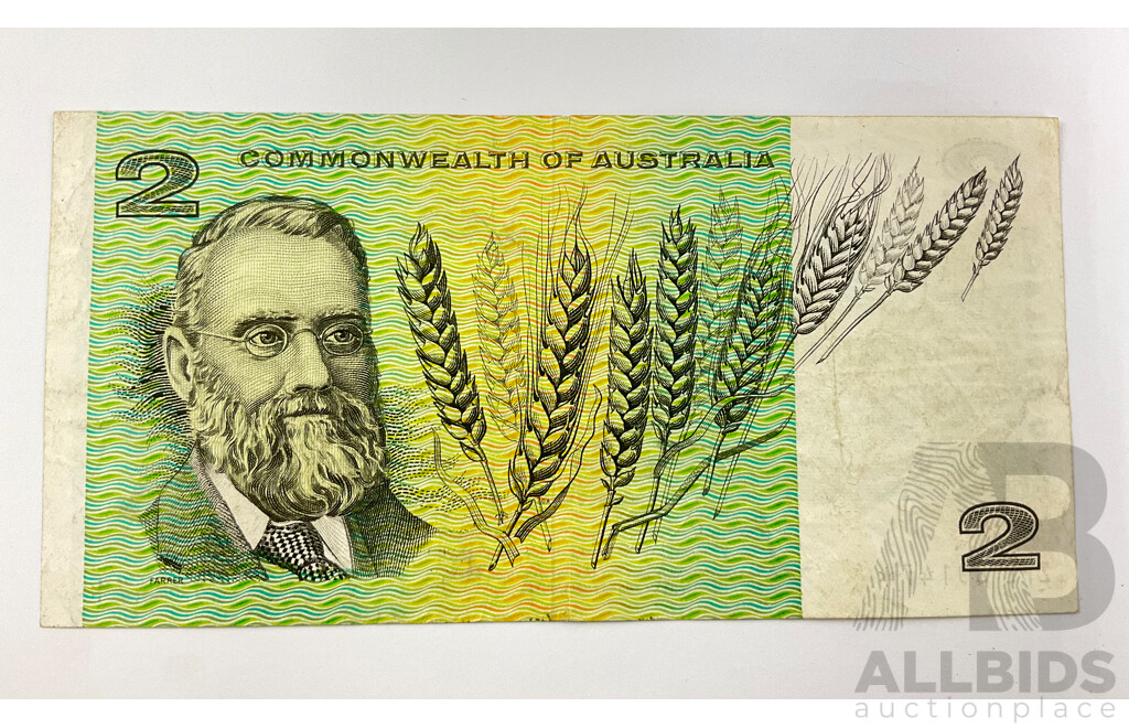 Australian 1968 Phillips Randall Two Dollar STAR Note, ZFL 89147