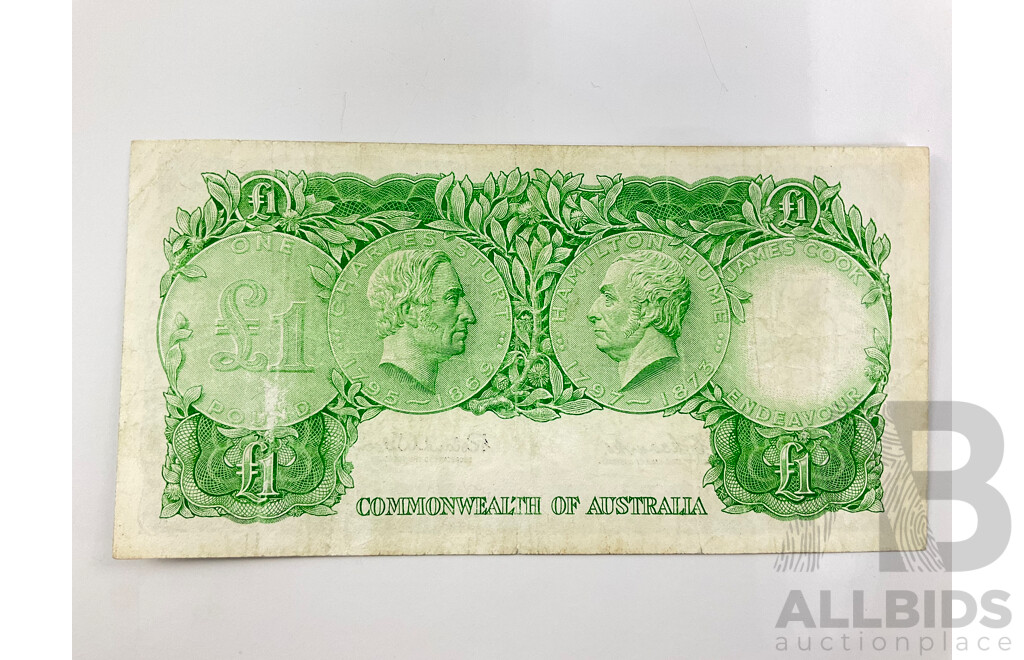 Australian 1961 Coombs Wilson One Pound STAR Note, HE86 20866. 