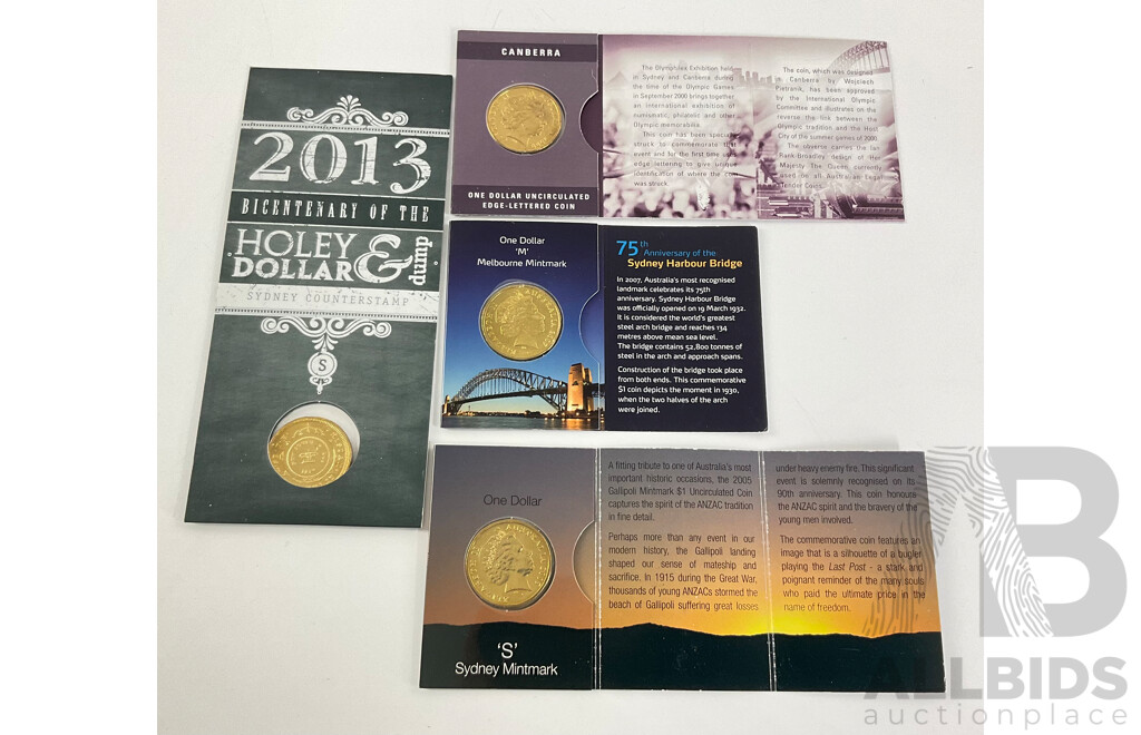 Four Australian Assorted $1 Commemorative Coins.