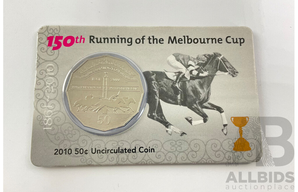 Australian RAM 2010 50c Coin. Running 150th Melbourne Cup.