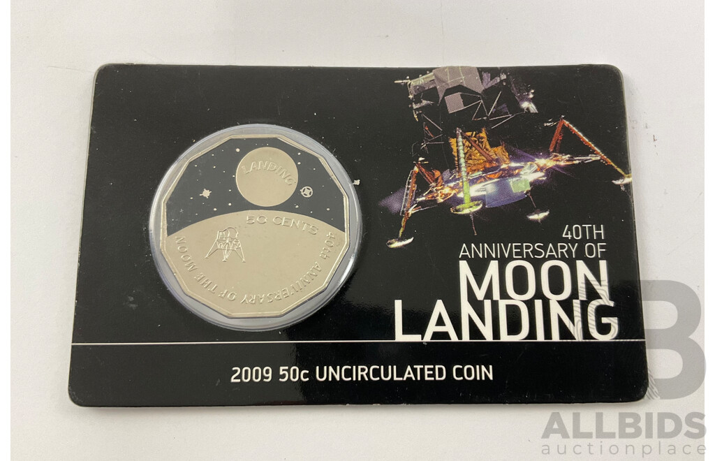 Australian RAM 2009 50c Coin. 40th Anniversary Moon Landing.