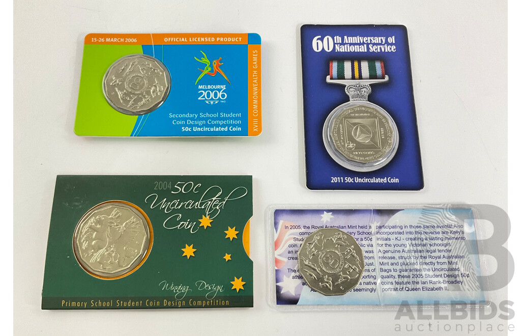 Four Australian Assorted 50c Commemorative Coins.