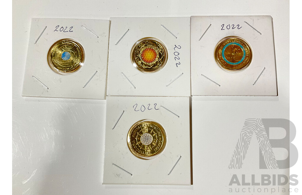 Four Australian 2022 UNC $2 Coins