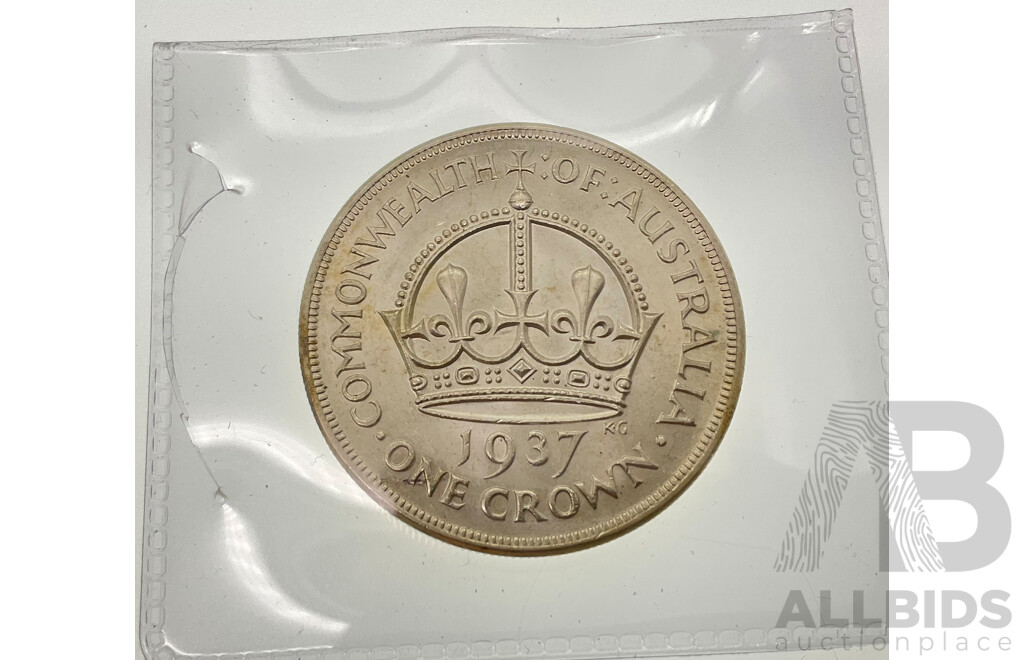 Australian 1937 Silver UNC Crown