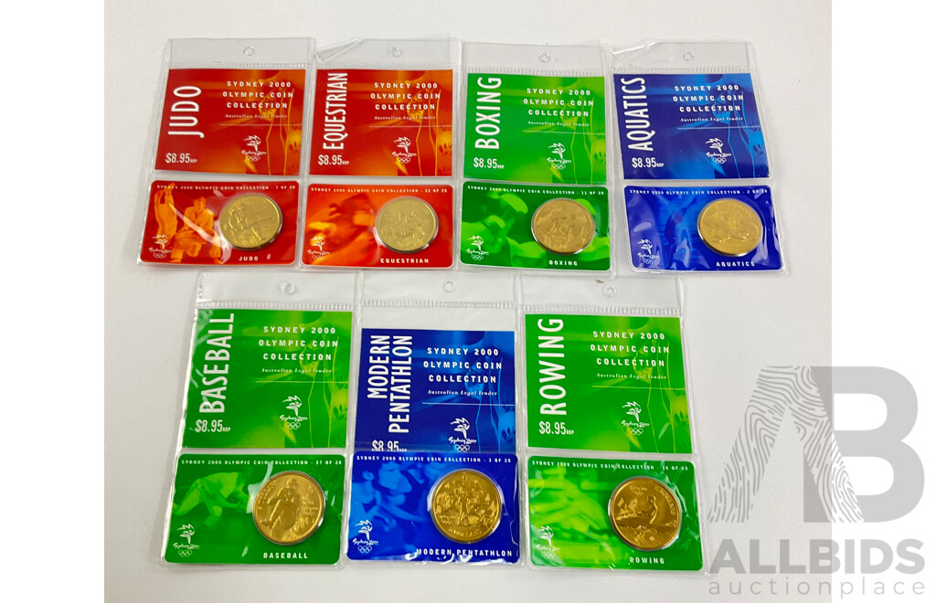 Seven Australian 2000 Sydney Olympics $5 Coins