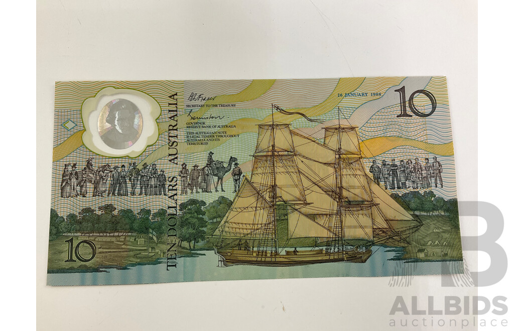Australian 1988 A01a $10 Note, Fraser Johnston AA 05108216