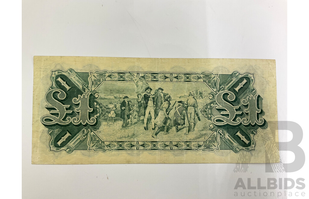 Australian 1927 R26 One Pound Note, Riddle Heathershaw J58 325227.