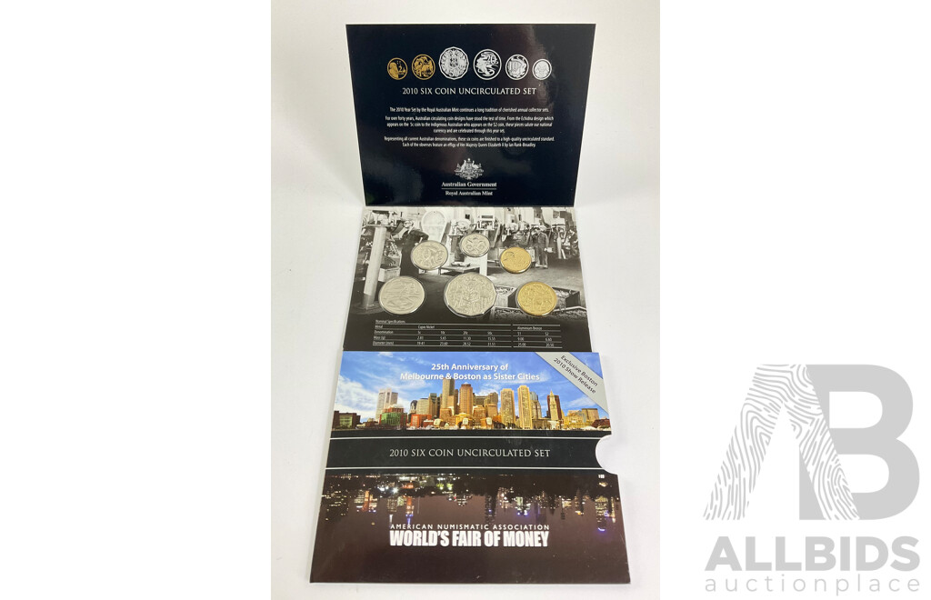 Australian RAM 2010 Six Coin UNC Set,  World's Fair of Money Edition