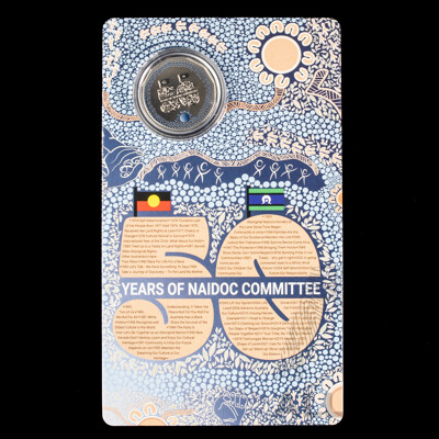 Australian 2024 UNC Coloured 50c Coin. 50 Years of NAIDOC Committee