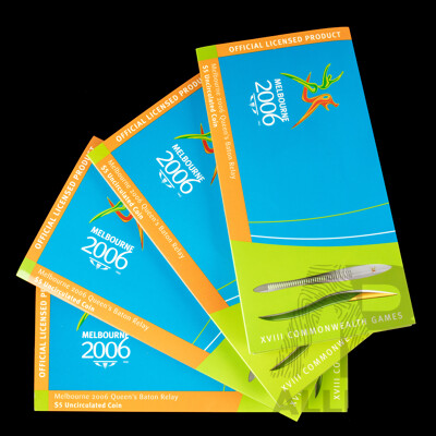 Australian 2006 Four Melbourne Commonwealth Games Carded $5 coins,UNC.