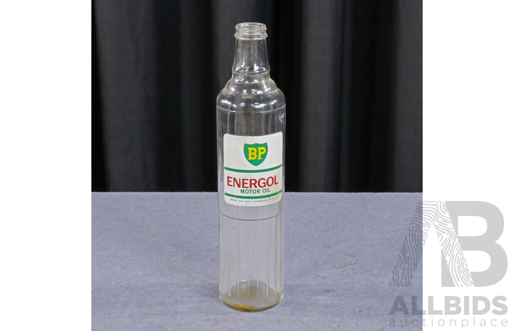 Vintage Glass BP Energol Motor Oil Bottle