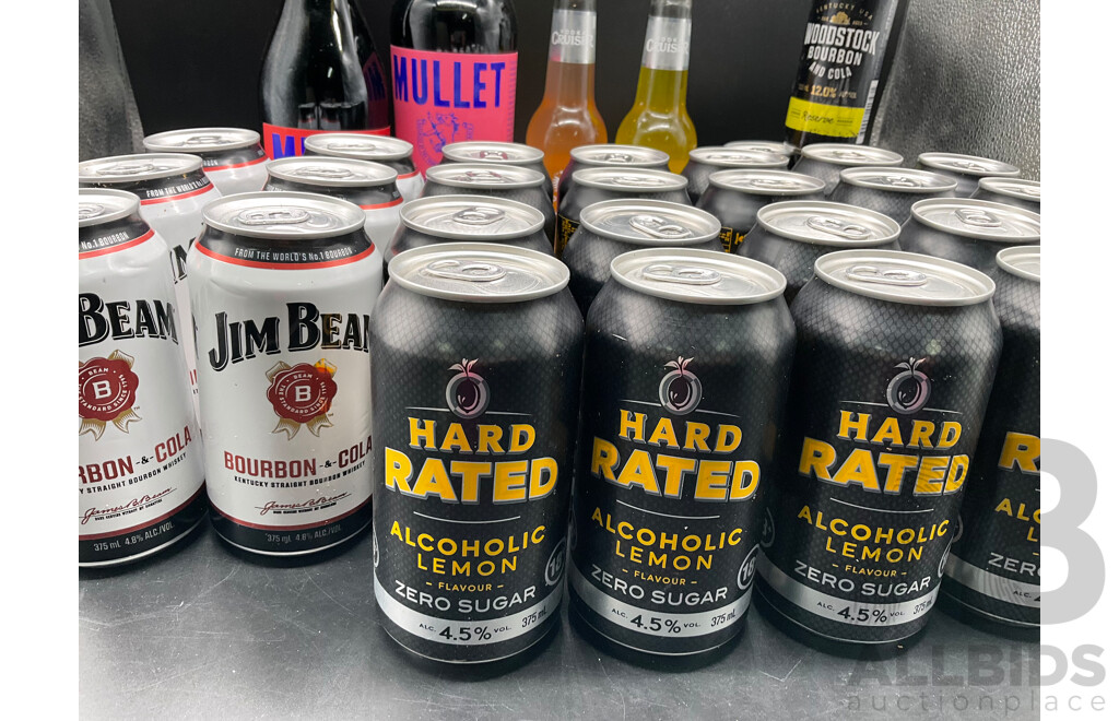 Assorted Premixed Alcoholic Drinks and Wines - Lot of 33