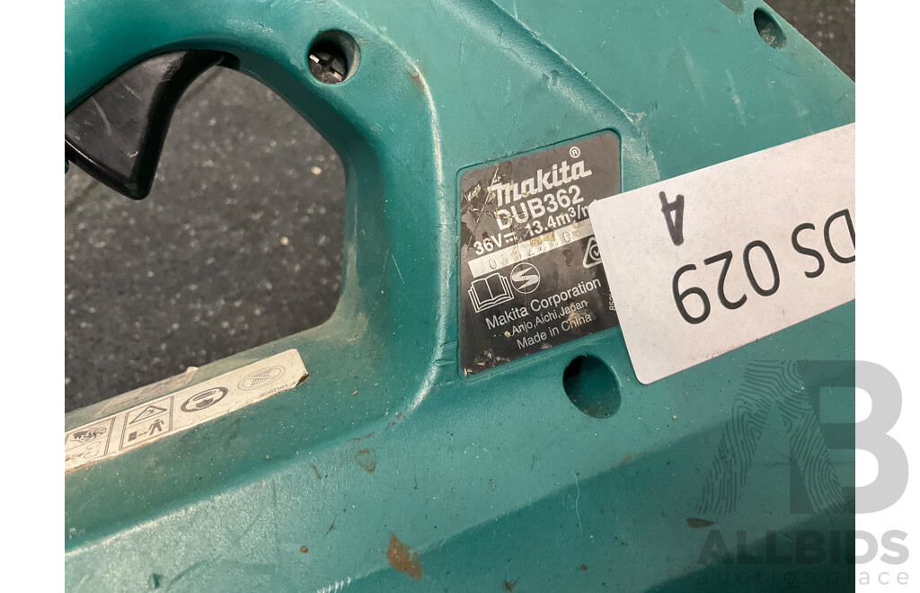 MAKITA (DUB362)  Twin 18V (36V) Li-Ion LXT Brushless Blower with 3.0Ah and 5.0Ah Battery