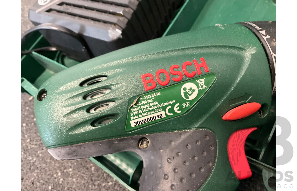 BOSCH Cordless Drill Driver with Charger and Batteries and OZITO Hammer Drill - Lot of 2