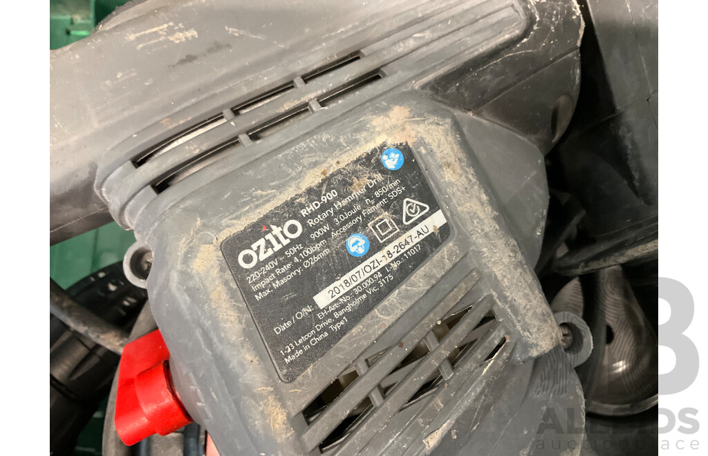 BOSCH Cordless Drill Driver with Charger and Batteries and OZITO Hammer Drill - Lot of 2