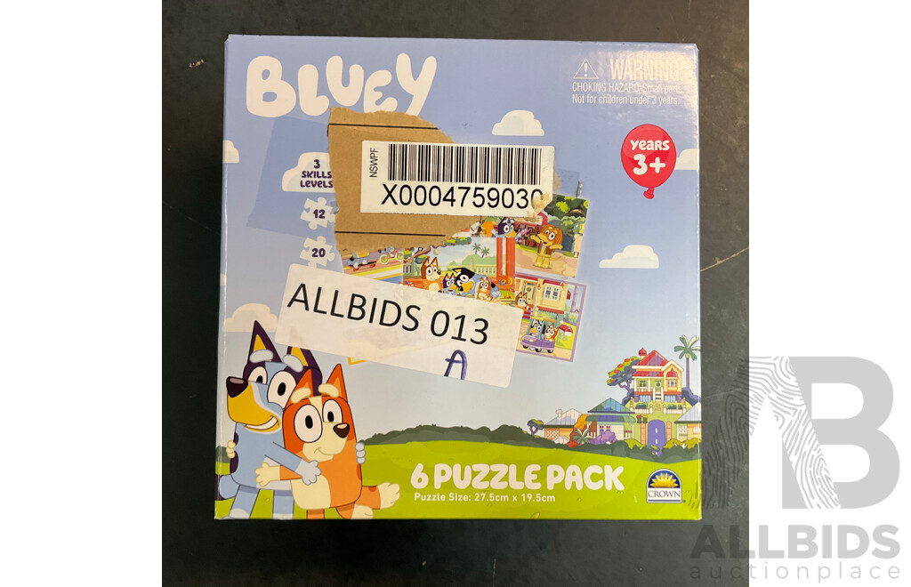 BLUEY 's Book of Games and 6 Puzzle Pack & Dymples Stroller - Lot of 3