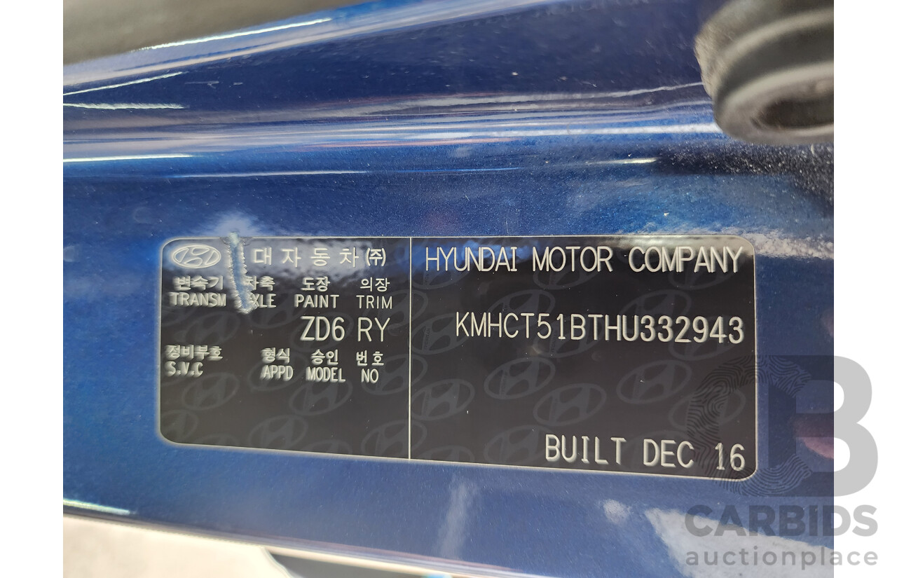 3/2017 Hyundai Accent Active RB4 MY17 5d Hatchback Blue 1.4L