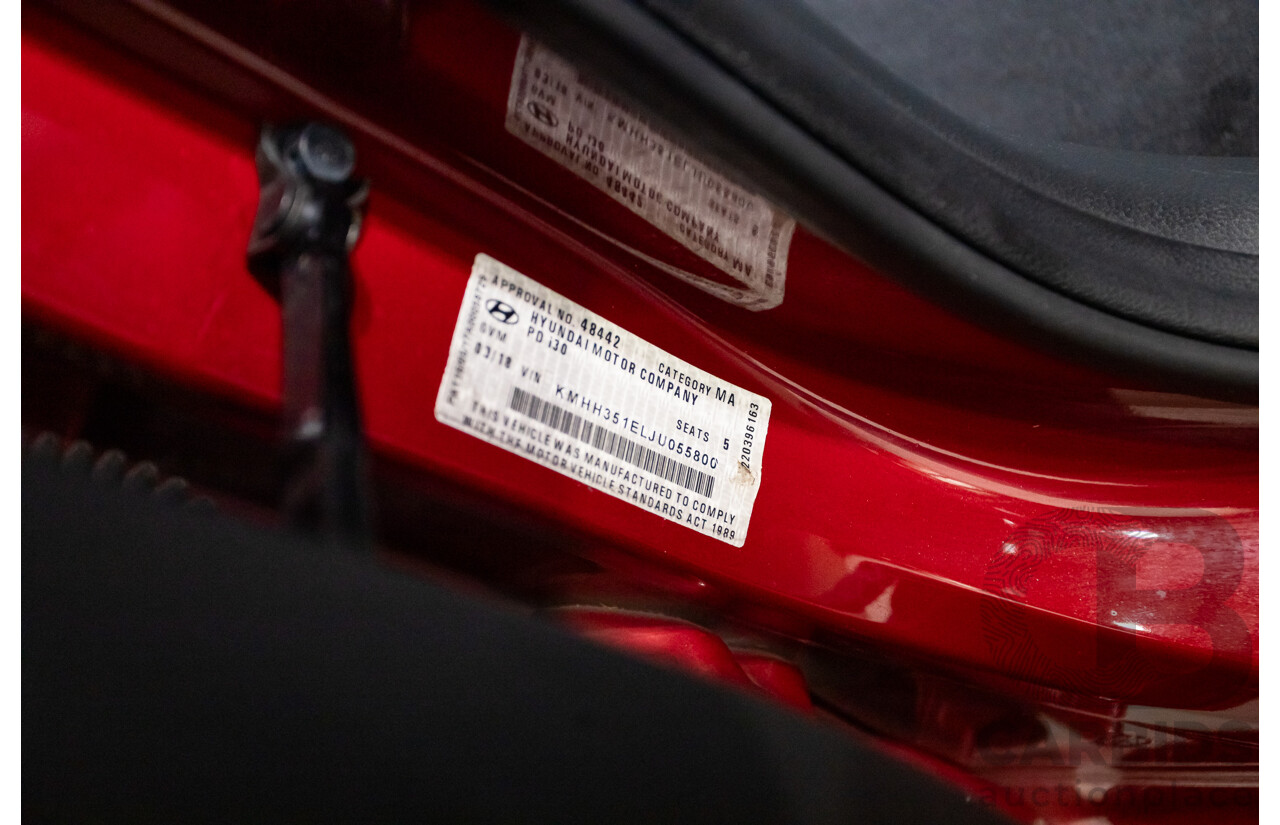 03/2018 Hyundai i30 ACTIVE (FWD) PD 4D Hatchback Fiery Red Mica 2.0L