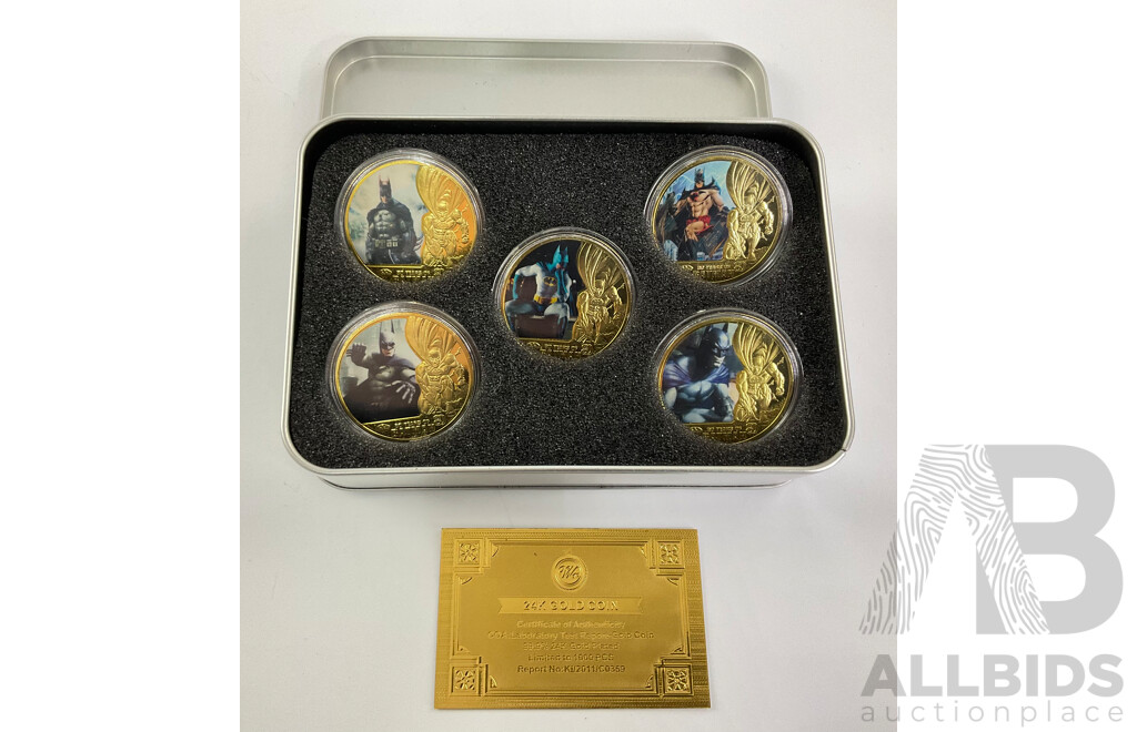 Batman Gold Plated Five Coin Set