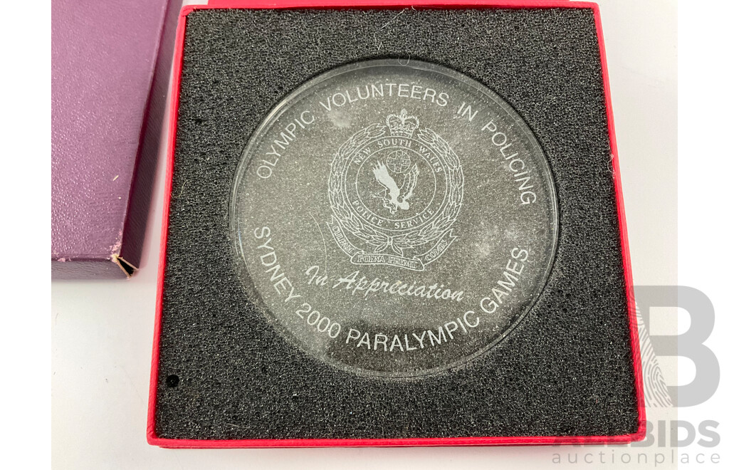 Great Britain and Northern Ireland 1970 Coin Set, Australian 2000 Paralympic Glass Medallion and M.S.B Badge