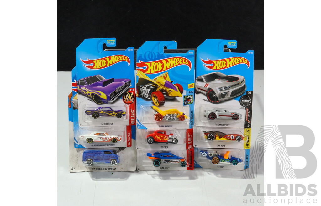 Twenty Boxed Hot Wheels Vehicles Including Expiremotors, Sky Show, HW Flames, Fast Foodie, HW Art Cars
