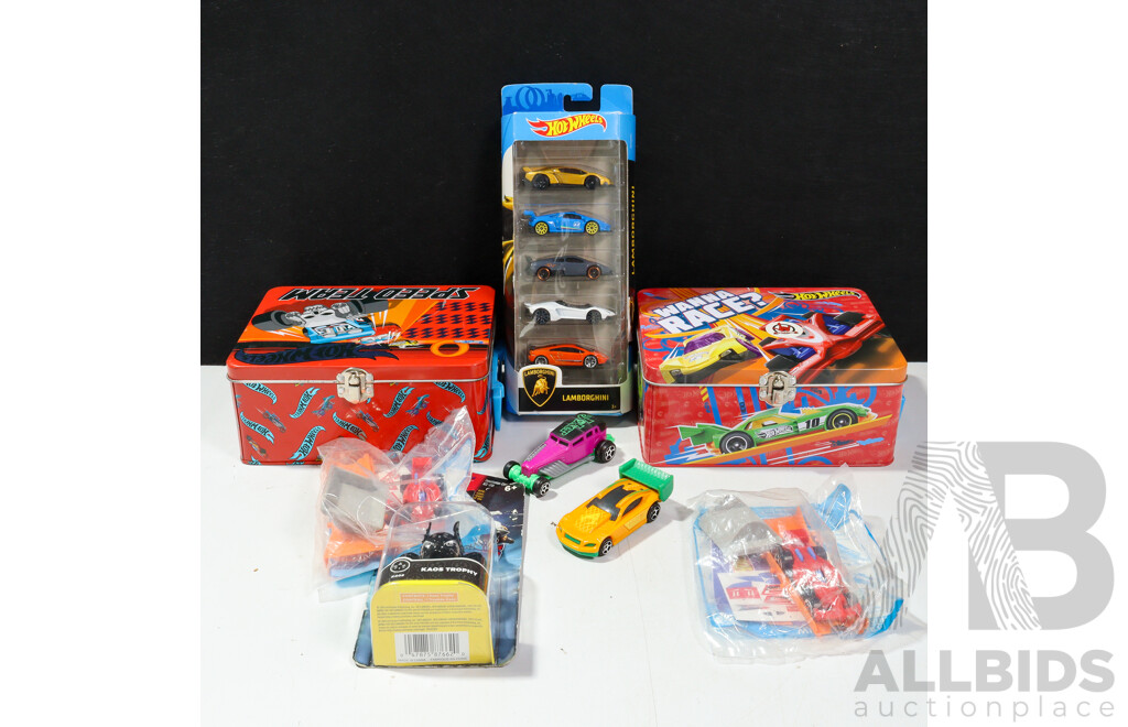Hot Wheels Lamborghini Five Pack, Happy Meal Hot Wheels with Two Storage Tins