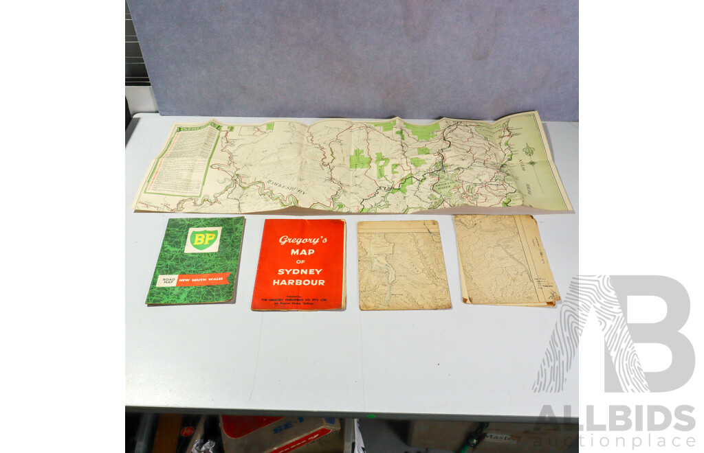 Collection Vintage Australian Maps Including BP NSW Booklet and More