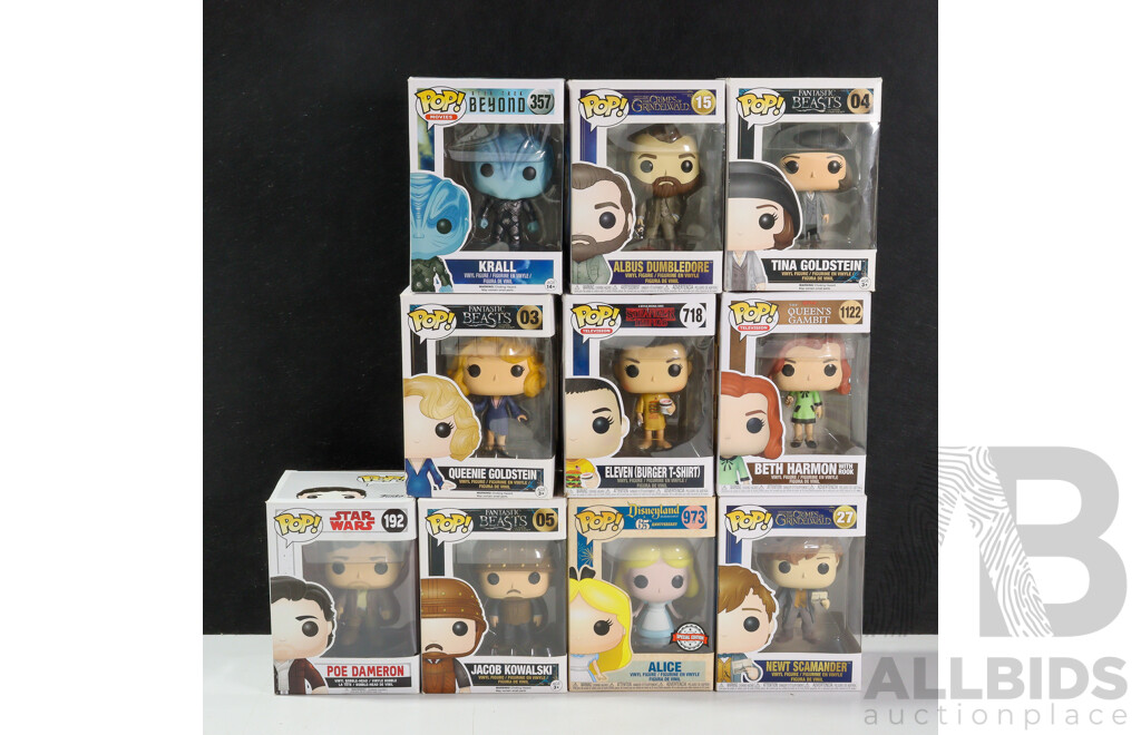 Funko Pop! Figures Including Stranger Things, Crimes of Grindelwald, Fantastic Beasts, Star Trek, Newt Scamander, Star Wars, Queens Gambit